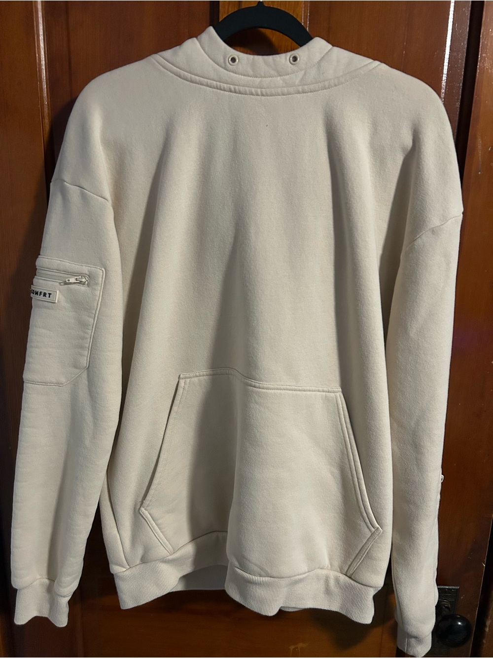 Comfrt Cream Hoodie Pullover Sweatshirt